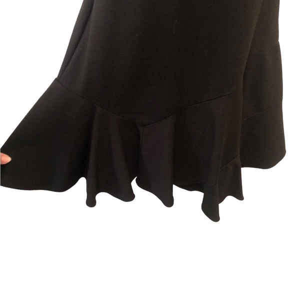 Rebecca Taylor Scoop Neck Mini Dress 0 Flare Skirt Black Stretch Empire Waist - Picture 4 of 5